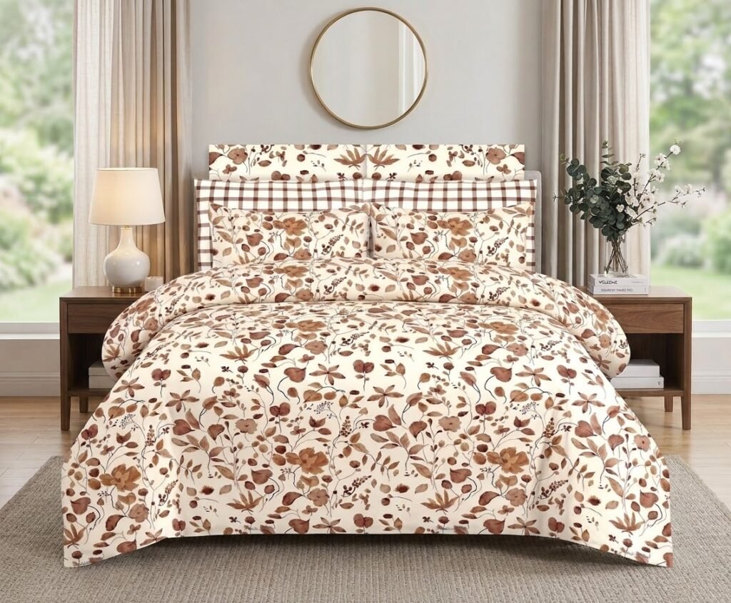 ZENWEAR Premium Autumn Floral Single Bed Sheet Set