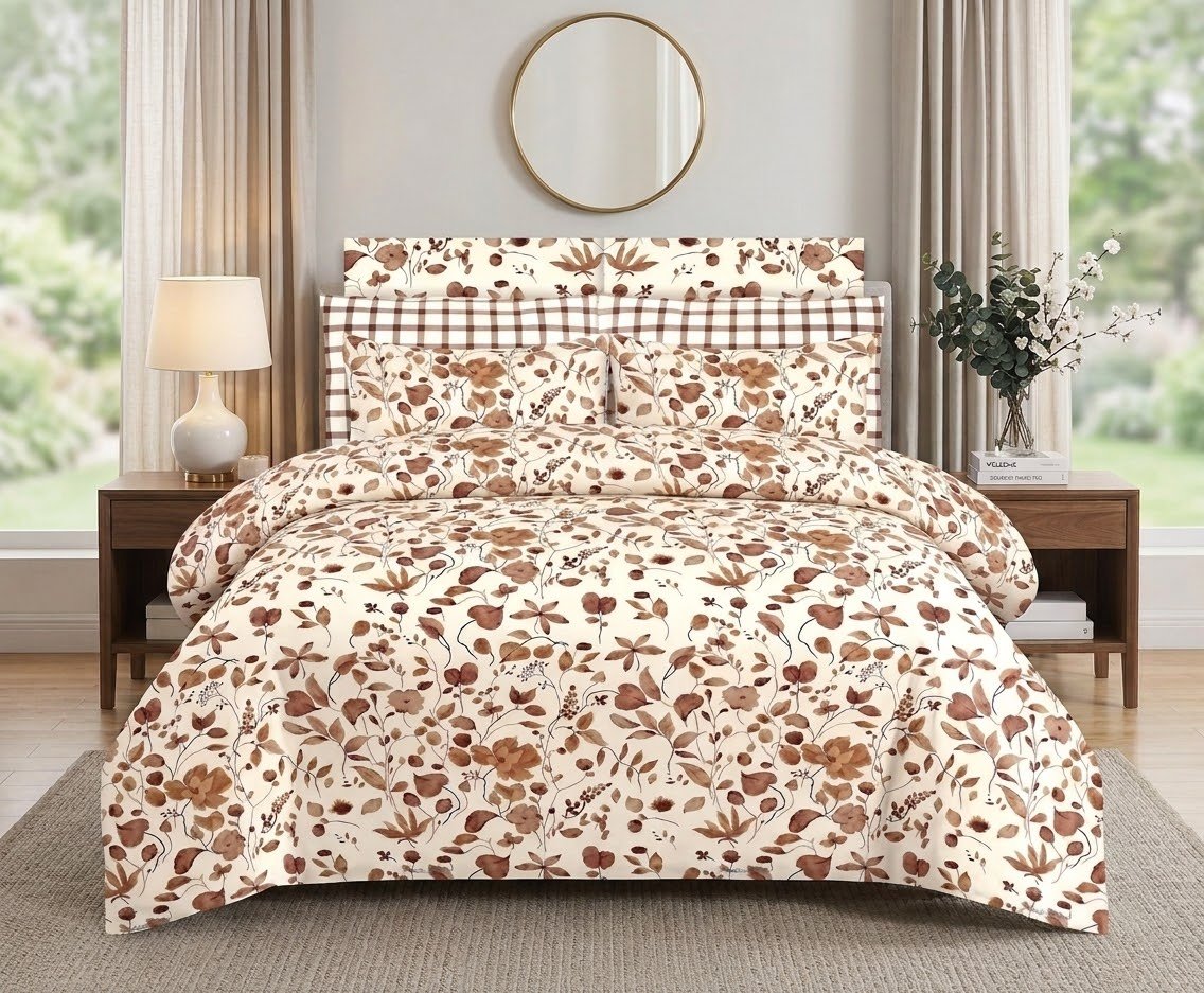 ZENWEAR Premium Autumn Floral Single Bed Sheet Set