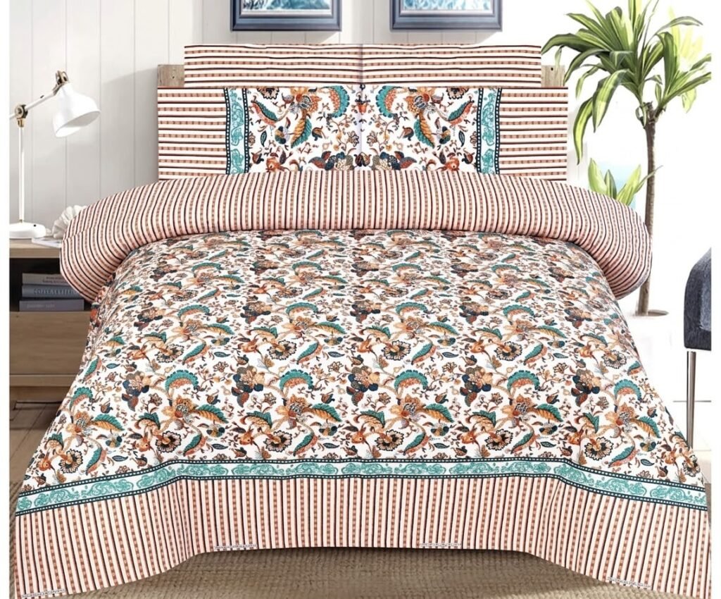 ZENWEAR Ethnic Paisley & Stripe Single Bed Sheet Set