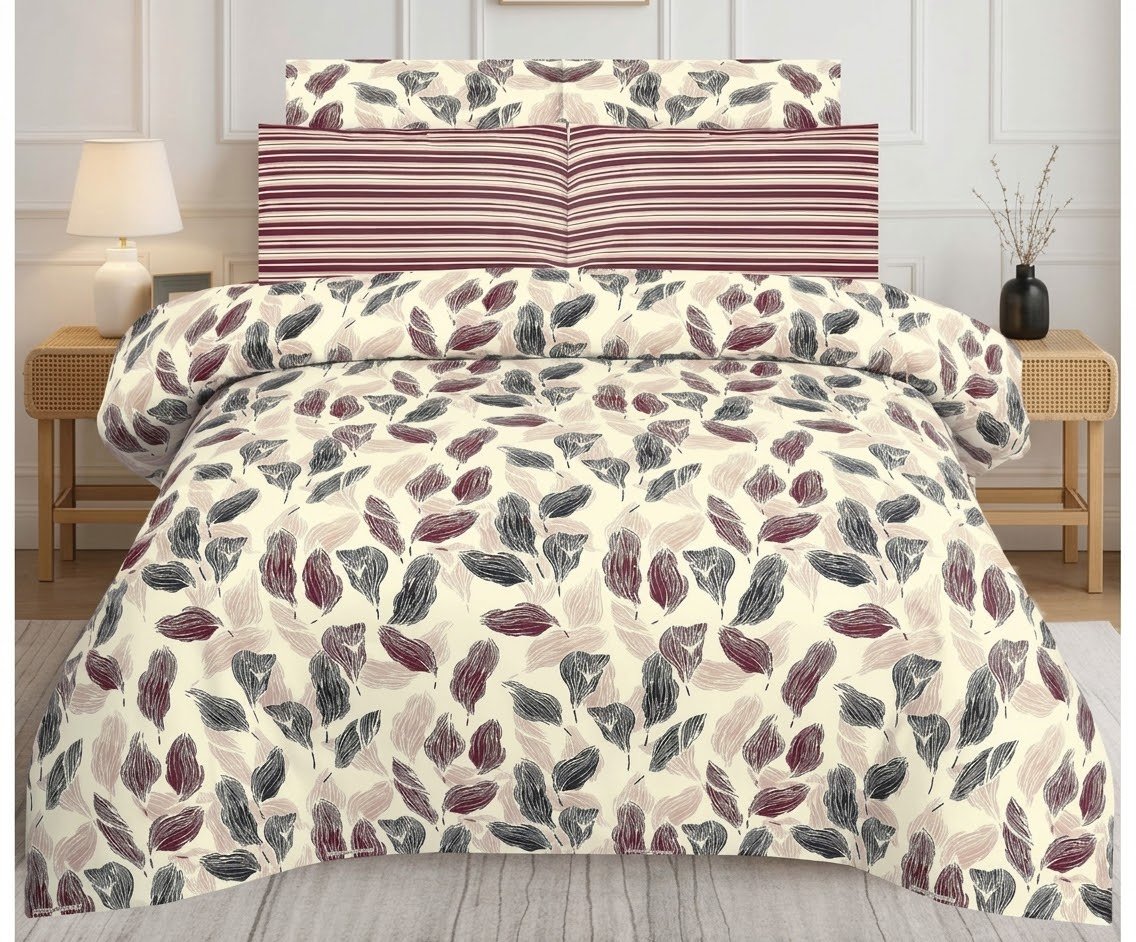 ZENWEAR Slate & Ash Botanical Single Bed Sheet Set