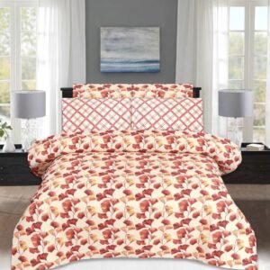 ZENWEAR Coral Floral & Plaid Single Bed Sheet Set